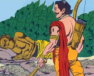 Information on great epic mythological story about lord hanuman and bhima 